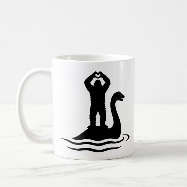 Bigfoot Loch Ness Monster Coffee Mug (Left)