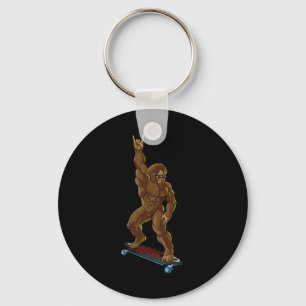 Bigfoot Long Boarding Rock On - Sasquatch Big Foot Key Ring