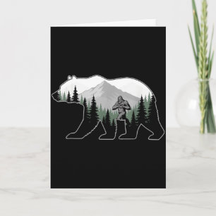 Bigfoot Love Heart Hands Bear Silhouette Valentine Card