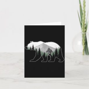 Bigfoot Love Heart Hands Bear Silhouette Valentine Card