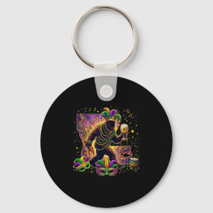 Bigfoot Mardi Gras Sasquatch Cryptid Key Ring
