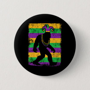 Bigfoot Mardi Gras Sasquatch Funny Men Kids Gift T 6 Cm Round Badge