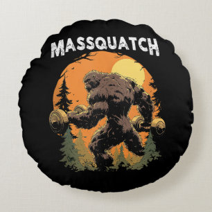 Bigfoot Massquatch Funny Round Cushion