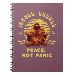 Bigfoot Meditation Peace Not Panic Design Notebook