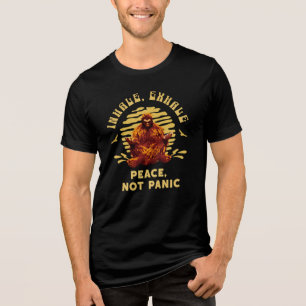 Bigfoot Meditation Peace Not Panic Design Tri-Blend Shirt