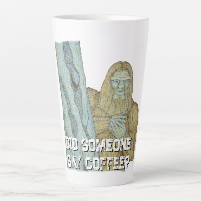 Bigfoot meme parody latte mug (Front)