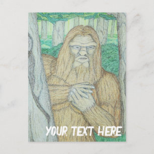 Bigfoot meme parody postcard