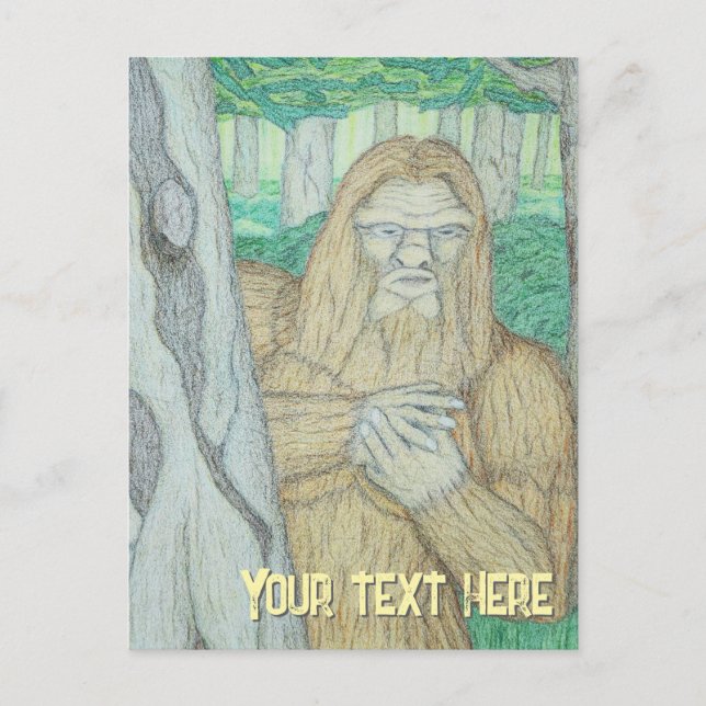 Bigfoot meme parody postcard (Front)