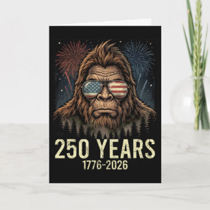 Bigfoot Merica Firework 4th Of July 250 Anniversar Card