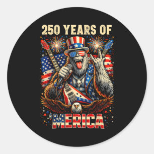 Bigfoot merica rock 4th of july 250 anniversary us classic round sticker