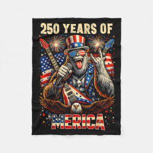 Bigfoot merica rock 4th of july 250 anniversary us fleece blanket