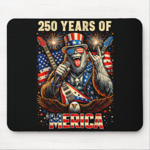 Bigfoot merica rock 4th of july 250 anniversary us mouse pad