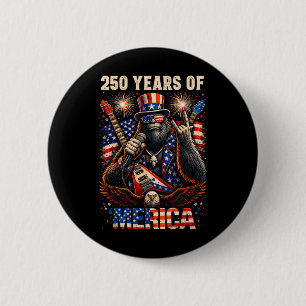 Bigfoot Merica Rock 4th Of July Eagle 250 Annivers 6 Cm Round Badge