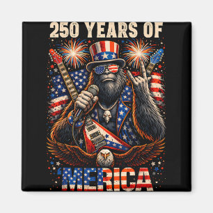 Bigfoot Merica Rock 4th Of July Eagle 250 Annivers Magnet