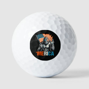Bigfoot Merica Rock American Flag Golf Balls