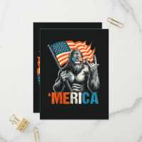 Bigfoot Merica Rock American Flag