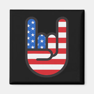 Bigfoot Merica Rock American Flag Patriotic 4th Of Magnet