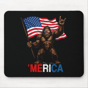 Bigfoot merica rock american flag patriotic 4th of mouse pad