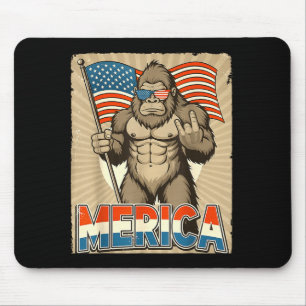 Bigfoot merica rock american flag patriotic 4th of mouse pad