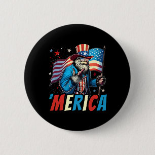 Bigfoot Merica Rock American Flag Sasquatch 4th Of 6 Cm Round Badge