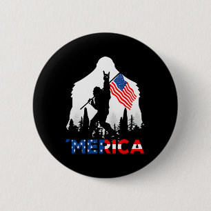 Bigfoot Merica Rock American Usa Flag Patriotic 4t 6 Cm Round Badge