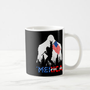 Bigfoot Merica Rock American Usa Flag Patriotic 4t Coffee Mug