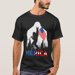Bigfoot Merica Rock American Usa Flag Patriotic 4t T-Shirt