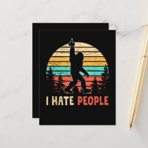Bigfoot Middle Finger I Hate People