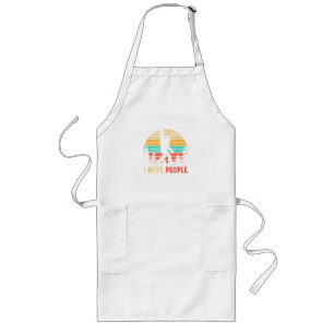 Bigfoot Middle Finger I Hate People Long Apron