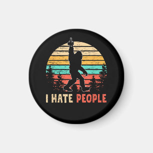 Bigfoot Middle Finger I Hate People Magnet