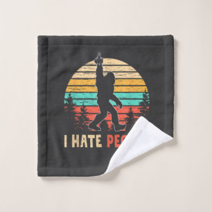 Bigfoot Middle Finger I Hate People Wash Cloth