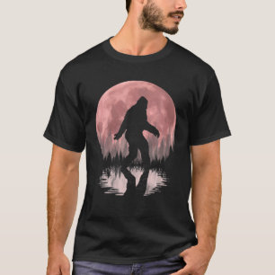 Bigfoot Moon Graphic Night Forest Cool Sasquatch T-Shirt