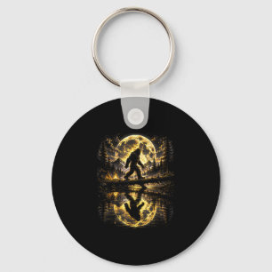 Bigfoot moonlight forest reflection adventure  key ring
