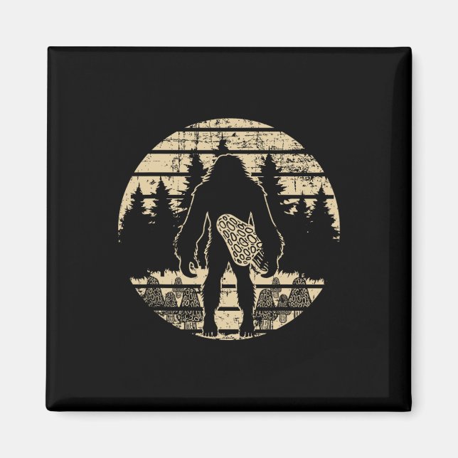 Bigfoot Morel Mushroom Foraging Mycology Shroom Hu Magnet (Front)