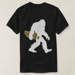 Bigfoot Morel Mushroom Hunting Design T-Shirt