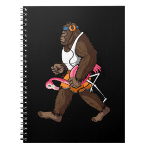 Bigfoot Morning Walk with Flamingo Notebook