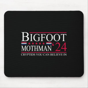Bigfoot Mothman 2024 President Election Funny Vote Mouse Pad