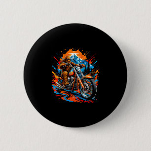 Bigfoot motorcycle adventure mountain graphic 6 cm round badge