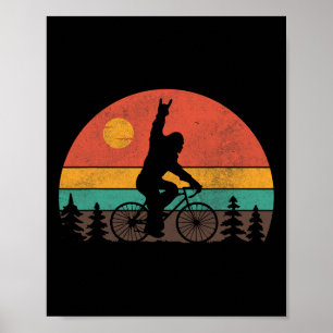 Bigfoot Mountain Bike Funny Mtb Biking Cycling Sas Poster