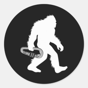 Bigfoot Mountain Climbing Sasquatch Climber  Classic Round Sticker