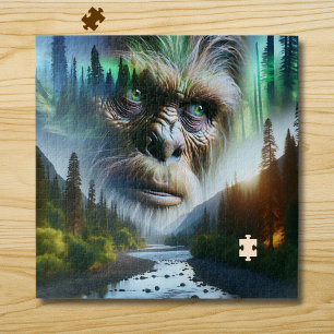 Bigfoot, Mountains, River and Forest Jigsaw Puzzle