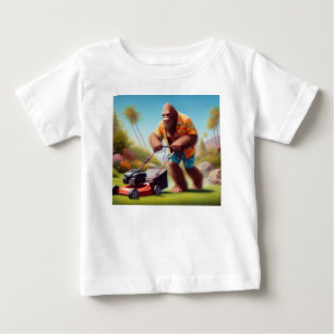 Bigfoot Mowing Baby T-Shirt