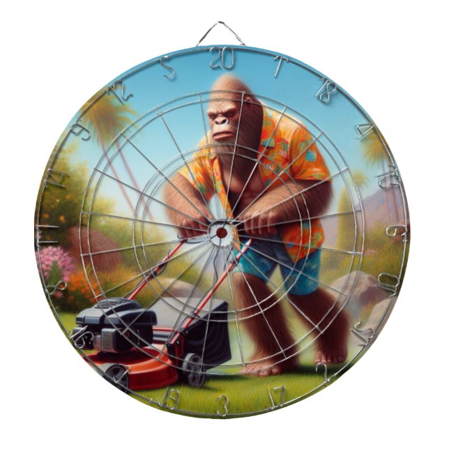 Bigfoot Mowing Dartboard (Front)