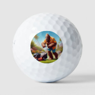 Bigfoot Mowing Golf Balls