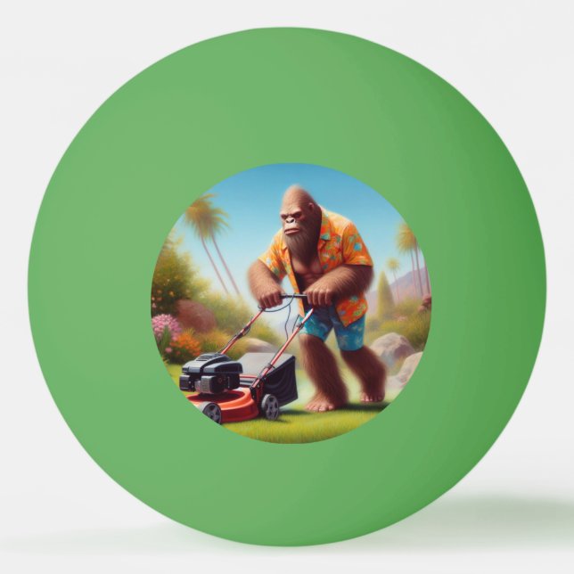 Bigfoot Mowing Ping Pong Ball (Front)
