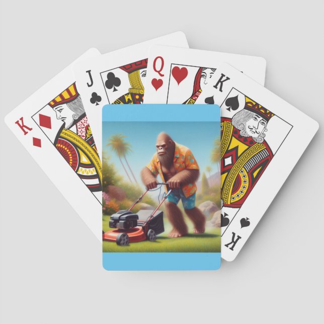 Bigfoot Mowing Playing Cards (Back)