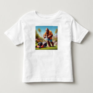 Bigfoot Mowing Toddler T-Shirt
