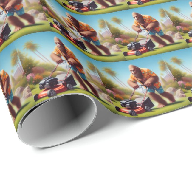Bigfoot Mowing Wrapping Paper (Roll Corner)
