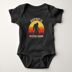 Bigfoot my Spirit Animal   Bigfoot Retro Baby Bodysuit