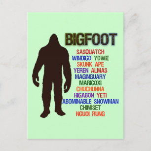 Bigfoot Names Postcard